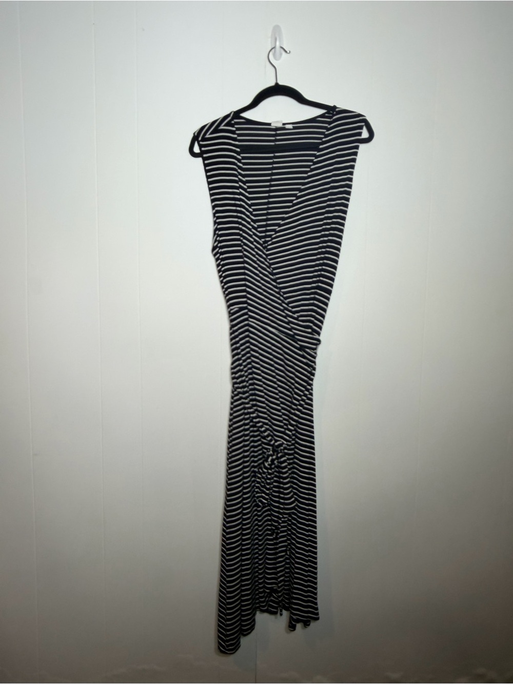 GAP Black & White Striped High-Low Maxi Dress